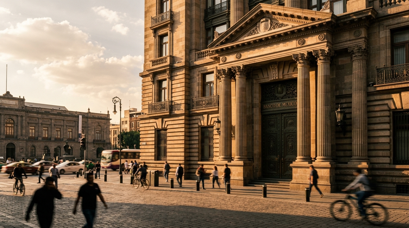 Fachada de Banco de México, clave del diferencial de tasas con la Fed